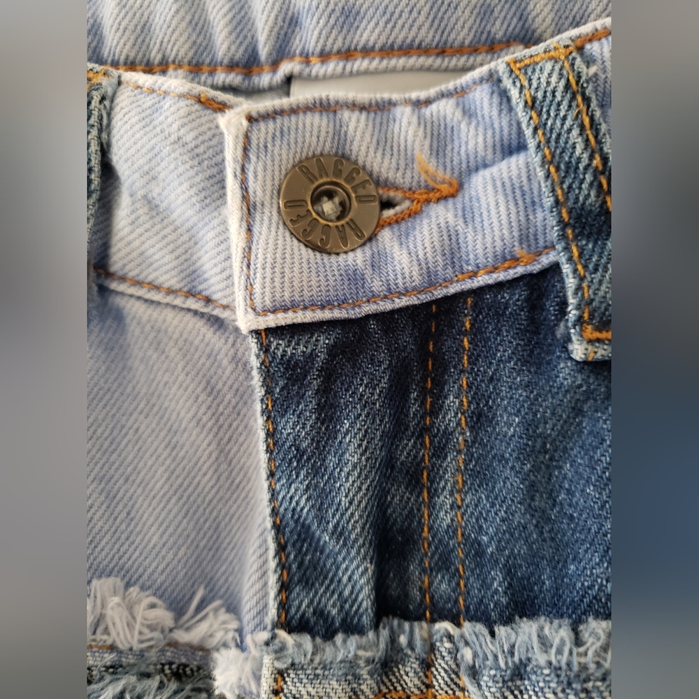 Ragged Priest Patchwork Color Block Frayed Panel … - image 3